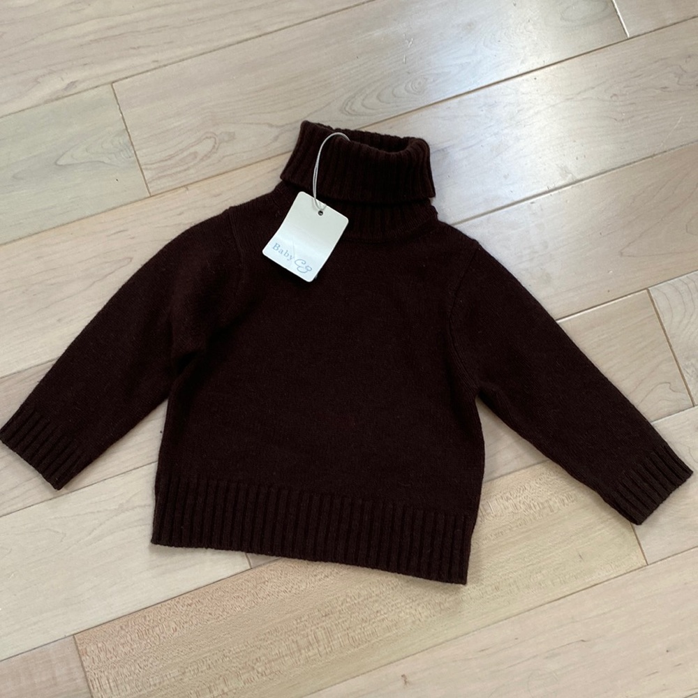Baby CZ cashmere brown turtleneck sweater 12-18 m